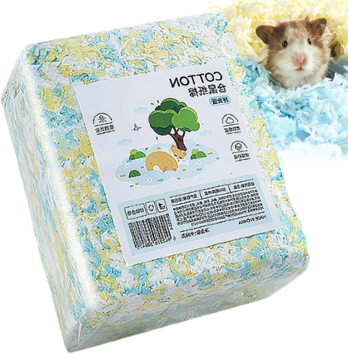 Dierenstrooisel Papier - Zacht Bodembedekking - Kooi Inrichten - Stofvrij Absorberend - 900 gram - Groen Roze