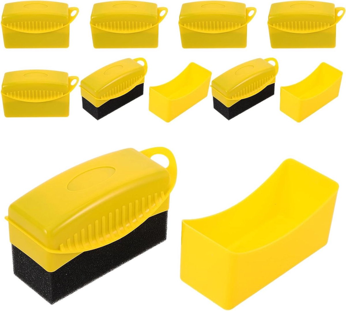 Autowas Spons Pads - Polijst Applicators - Auto Onderhoud - Compact Ontwerp - 8 Stuks - Geel