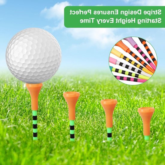 Golf Tees - Golf Accessoires - Afslag en Oefenen - Met Rubberen Top - 60 Stuks 83 mm - Kleurrijk van GOLF — afbeelding 4