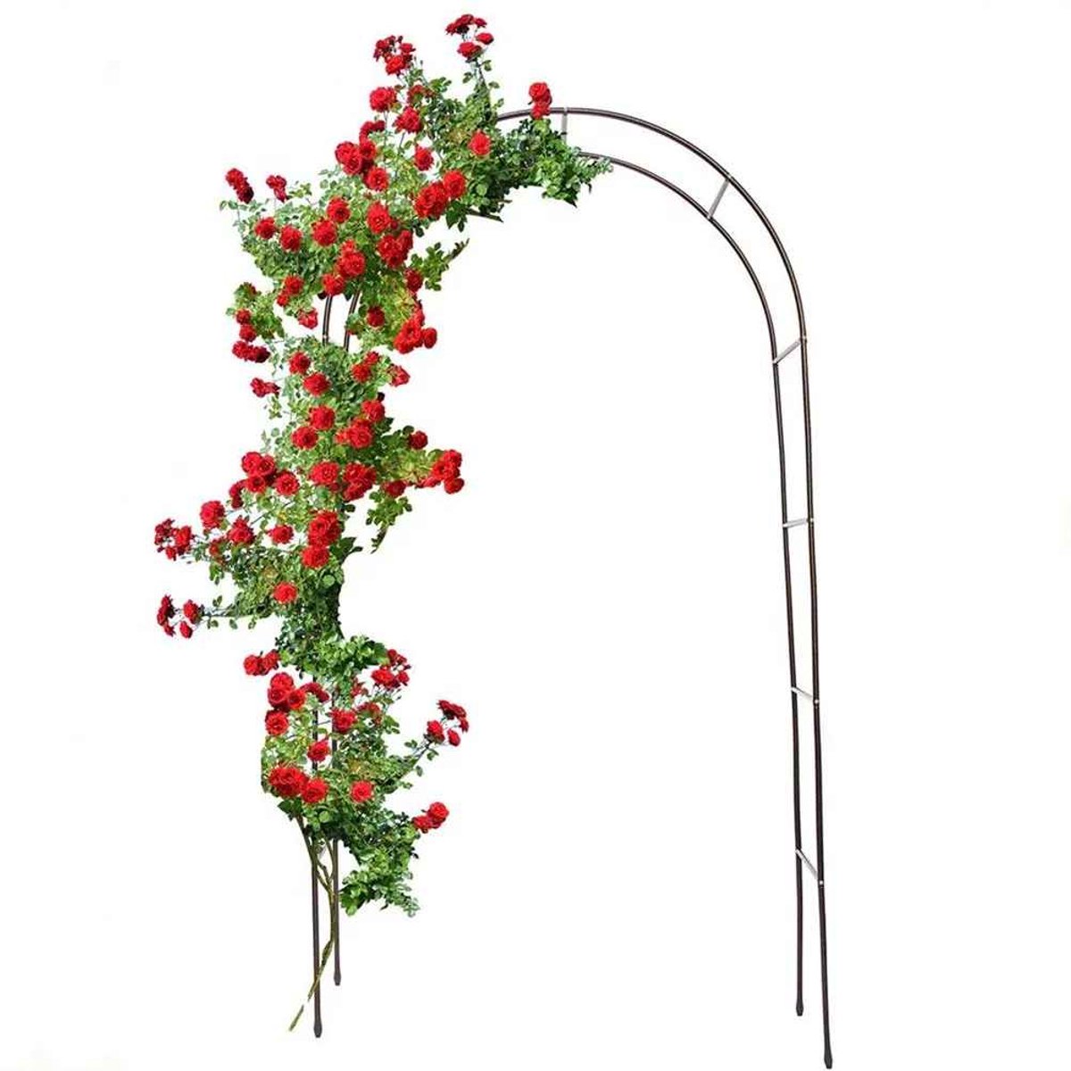 CORE Prieel Trellis - Archway voor in de tuin - Bruiloft boog - Plantenrek - Klimrek voor planten en/of decoratie - 140x40x240cm - Zwart