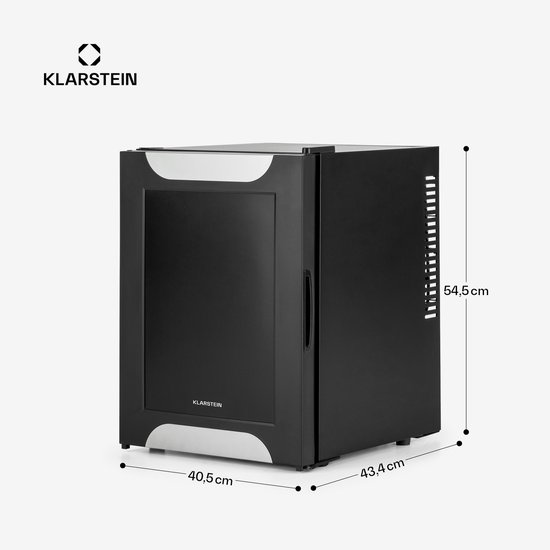 Klarstein Minibar minikoelkast voor kamers, 33 liter minikoelkast voor drankjes en cosmetica, kleine , kleine en stille koelkast, verstelbaar schap, kleine huidverzorgingskoelkast 5-15 °C - 25 dB - voor Hotelkamer voor Partykelder - Compact van Klarstein — afbeelding 5