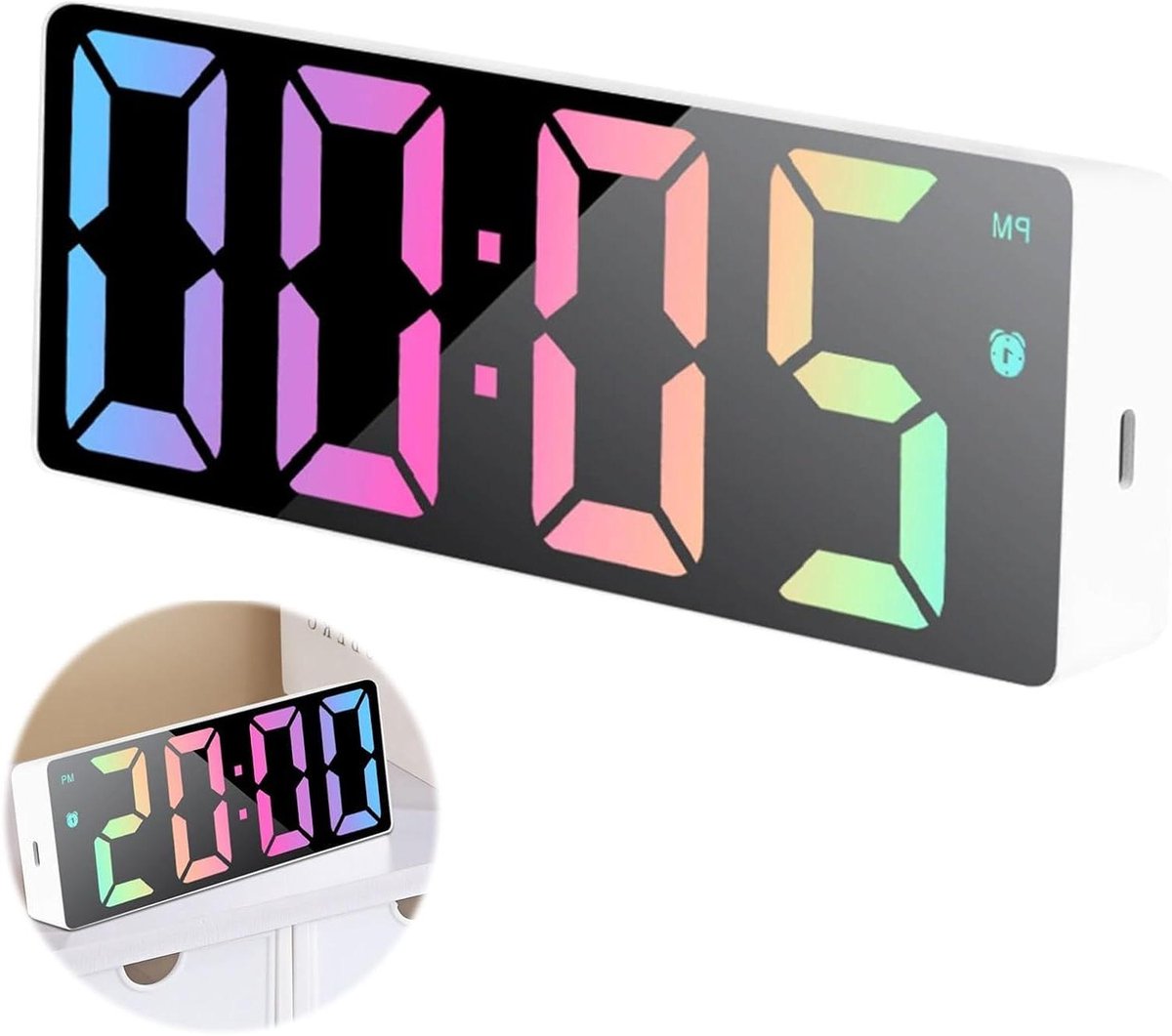 Digitale Wekker - LED Klok - Wakker Worden - Spraakbediening - Groot Display - Meerdere Kleuren