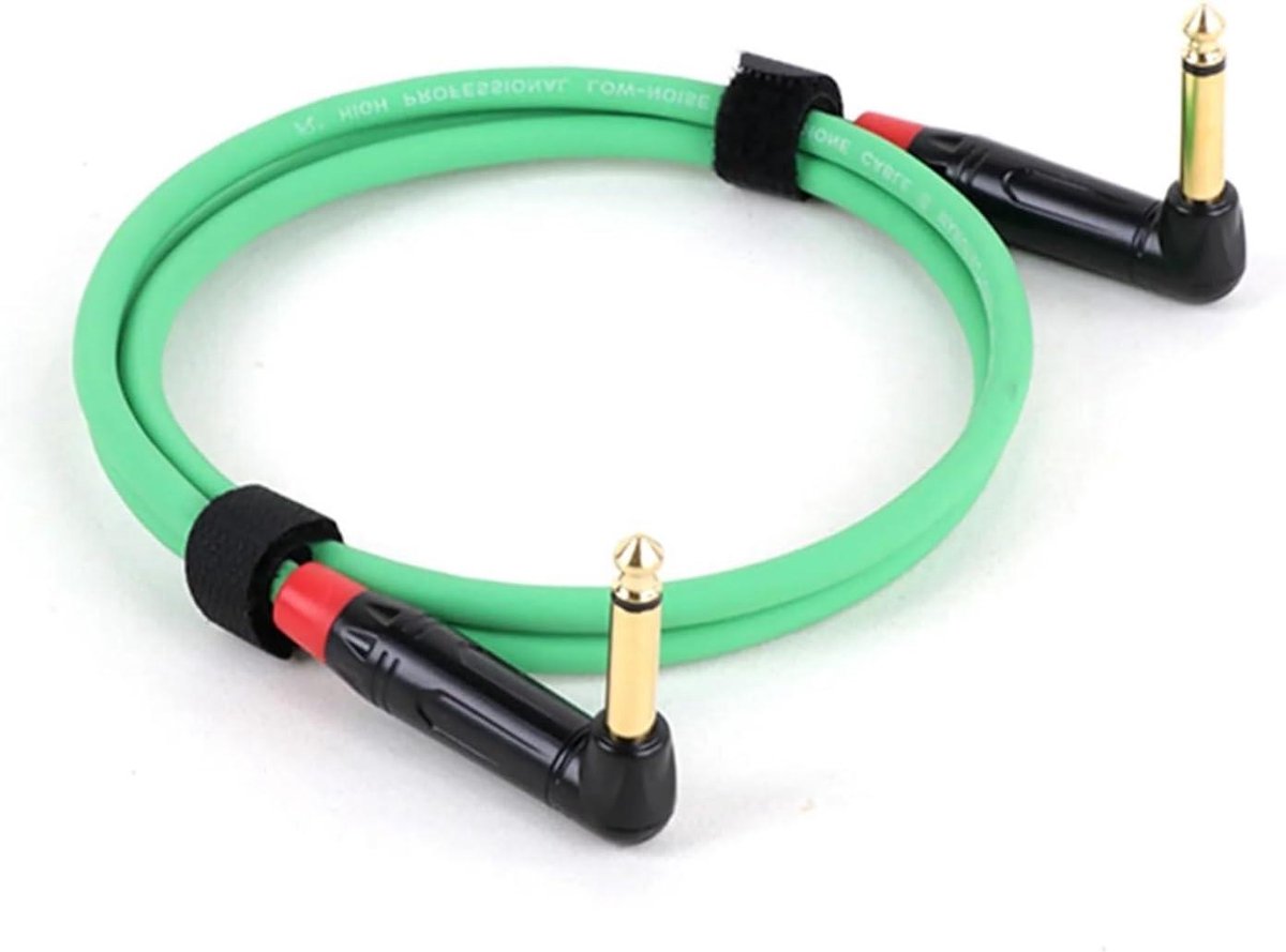 Instrument Kabel - Audio Kabel - Muziek Maken - Haakse Connectoren - 1 Meter - Groen
