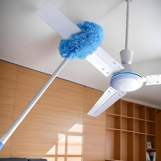 Ventilator Stoffer - Stofdoek Telescoop - Hoogtes Reinigen - Uitschuifbare Paal - 3.2 Meter - Grijs — afbeelding 5