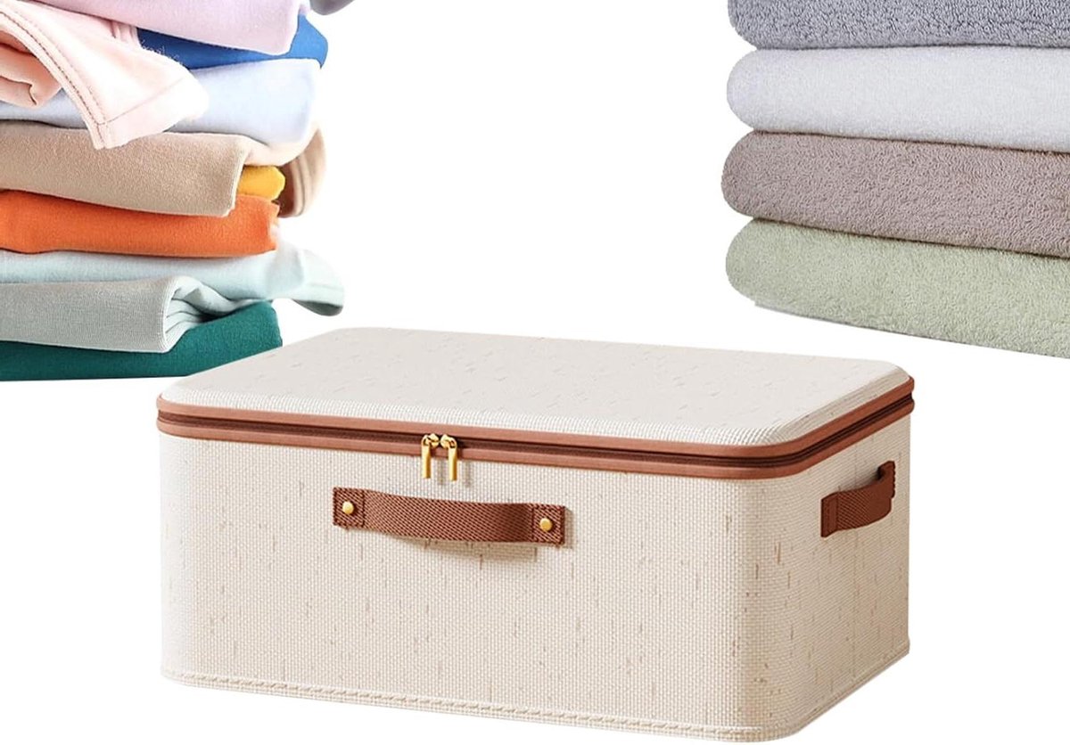 Opbergdozen Kleding - Kast Organizer - Ruimte Besparen - Ademend Stofontwerp - 15 Liter - Grijs
