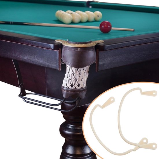 Pooltafel Netzak Houder - Biljart Accessoire - Sport Spel - Eenvoudige Installatie - 6 Stuks - Beige — afbeelding 2