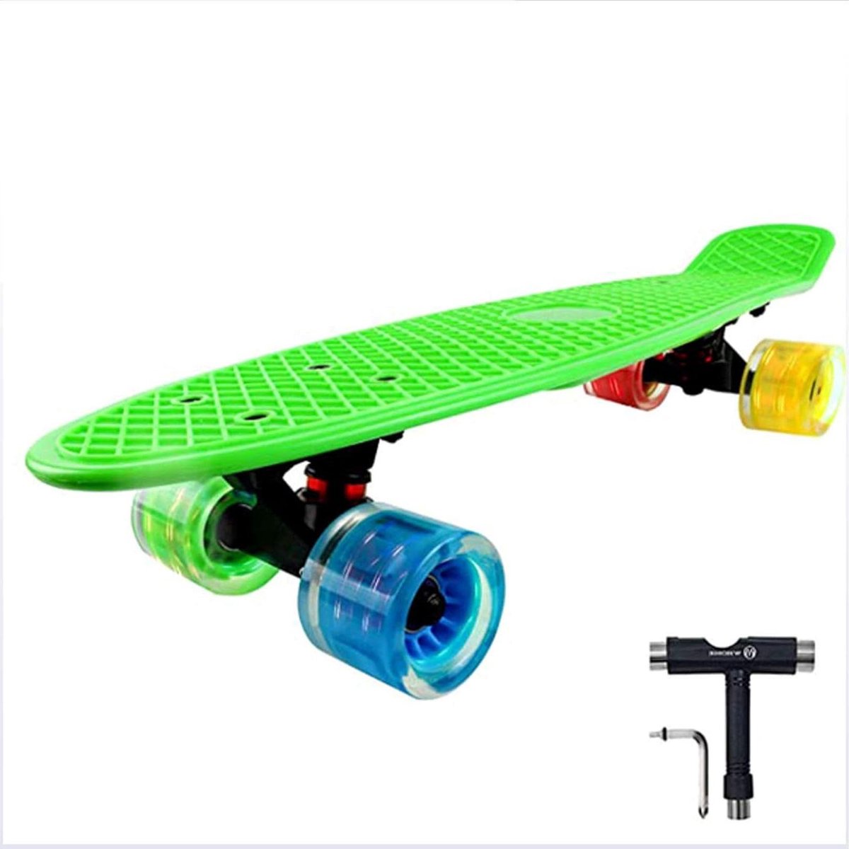Mini Cruiser Skateboard Kinder skateboard Buiten rijden LED lichtwielen 22 inch