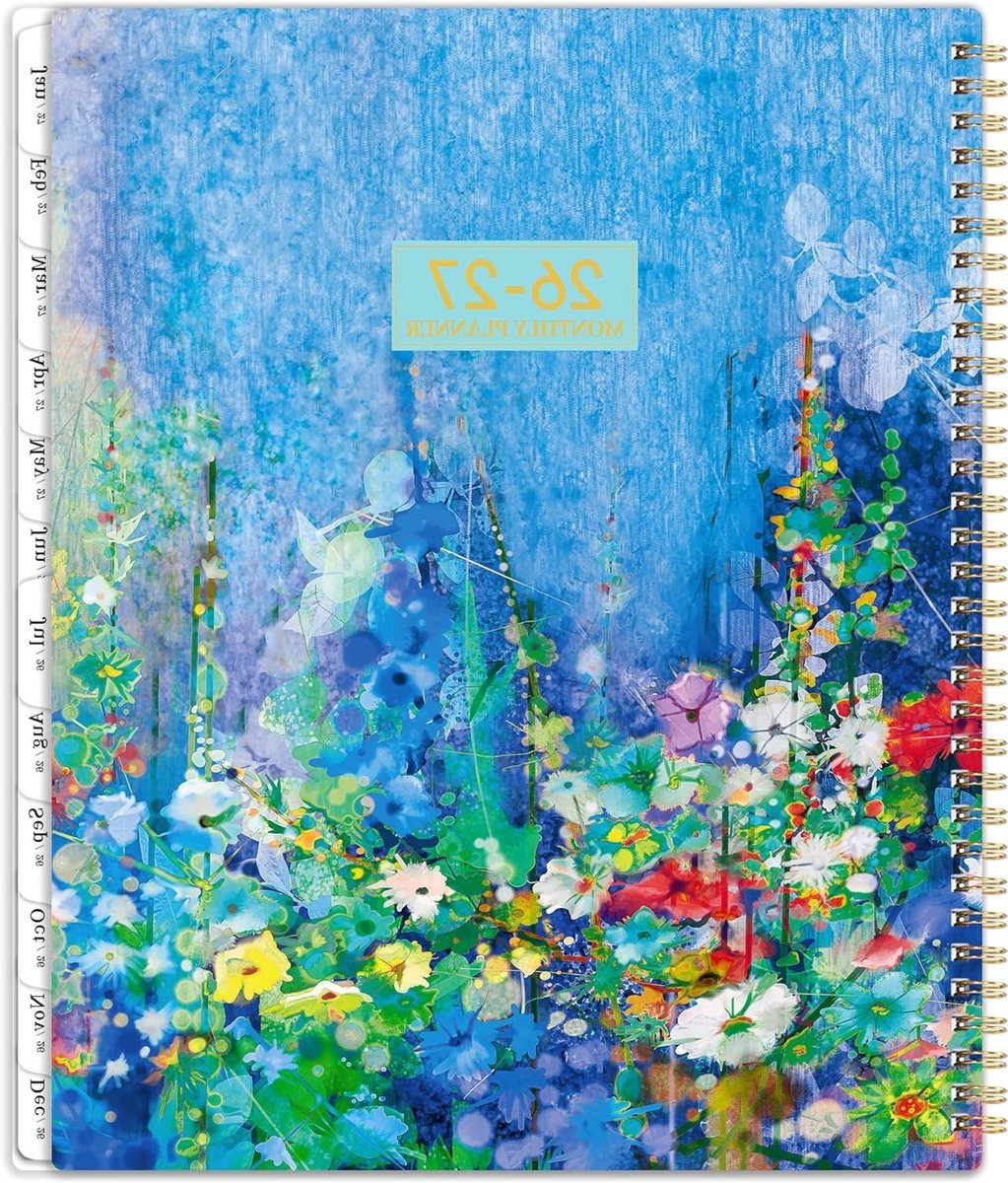 Maandplanner 2026-2027 - Grote agenda - Planning maken - 18 maanden overzicht - 23x33 cm - Blauw