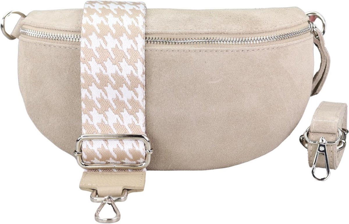 Dames Heuptas - Leren Tas - Dagelijks Gebruik - Handgemaakt Leer - 30 cm Lengte - Beige