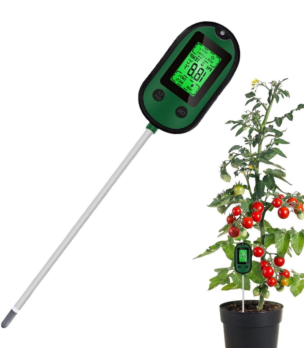 Bodemmeter - Plantenvochtmeter Bodemdetector - Plantenverzorging - 5-in-1 Multifunctioneel - 32 cm - Meerkleurig