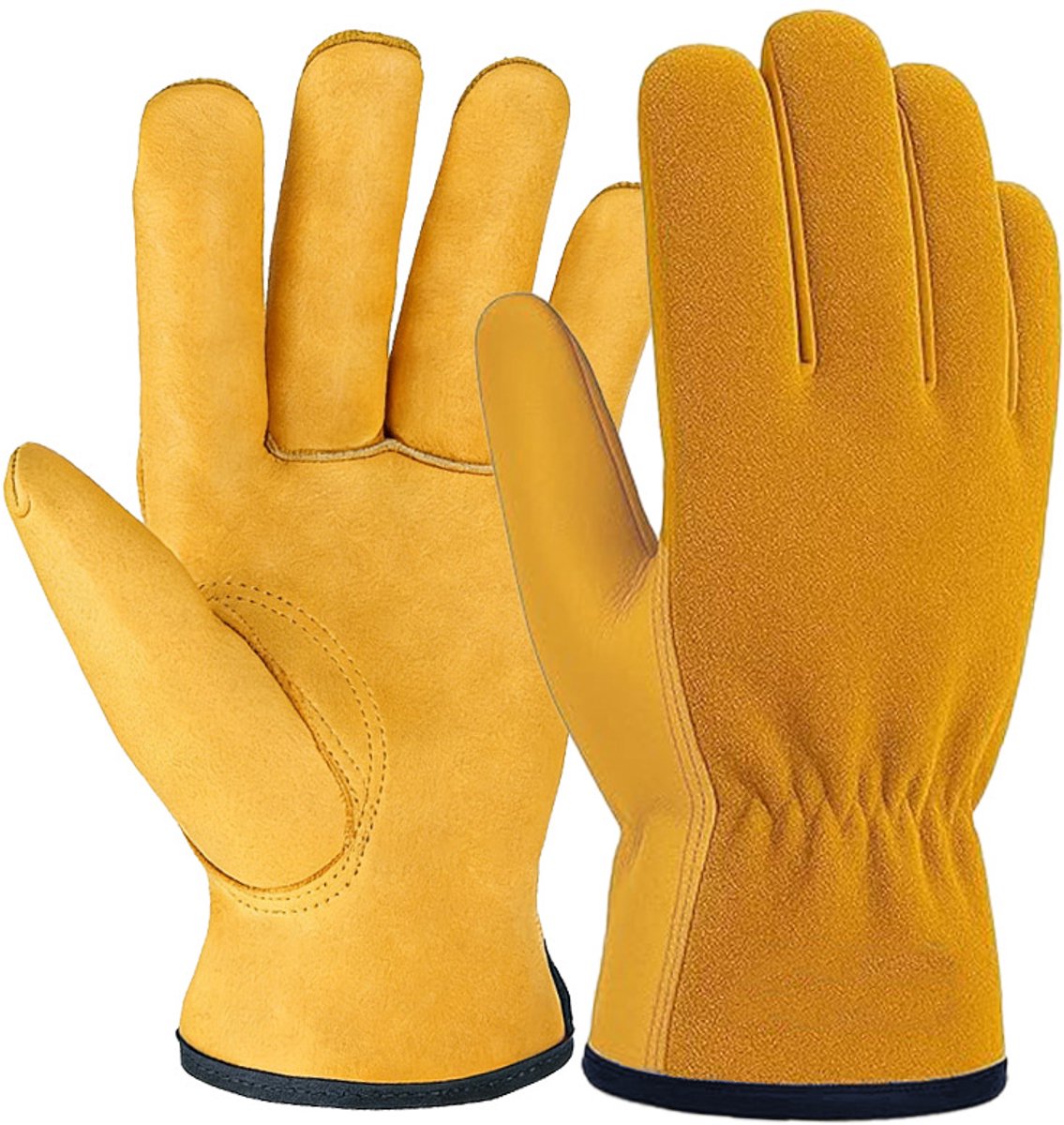 Unisex Tuinhandschoenen(M) — Prikbestendige Leren Veiligheids- & Rigginghandschoenen (Sterke Grip) — Ideaal voor tuinieren, tuinwerk, mechanische reparaties en lassen