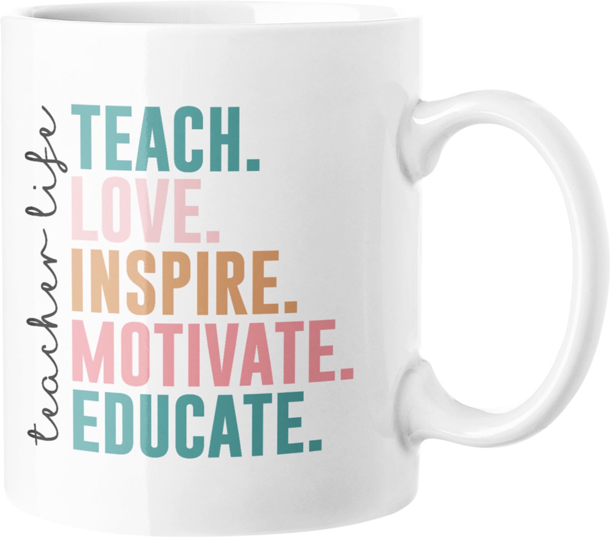Kopje voor Lerarenleven, Waardering Geschenk voor Onderwijzers, Inspirerend Leerkrachten cadeau