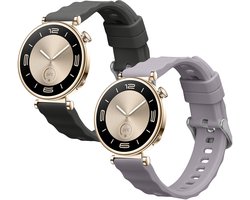 kwmobile 2x horlogebandjes geschikt voor Huawei Watch GT6 41mm / GT5 41mm / Pro 42mm / GT4 41mm bandje - Smartwatch bandjes van TPU - Activity tracker horloge band in grijs / lavendel