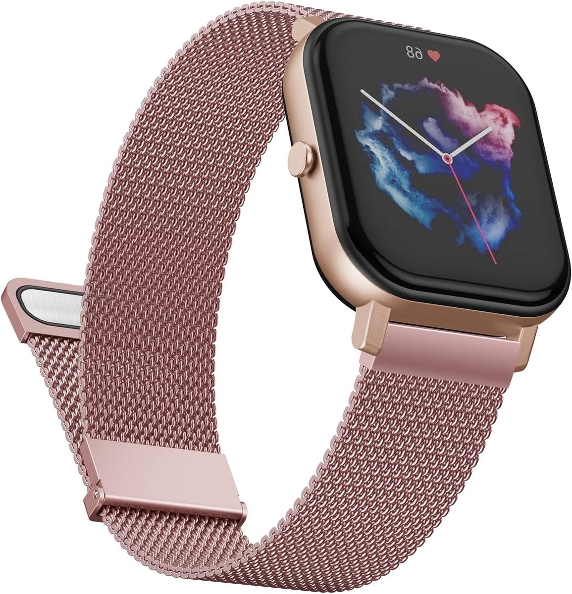 Stalen Horlogeband 20mm voor Smartwatches zoals GTS, Galaxy Watch en Bip Modellen, Duurzaam en Stijlvol Ontwerp