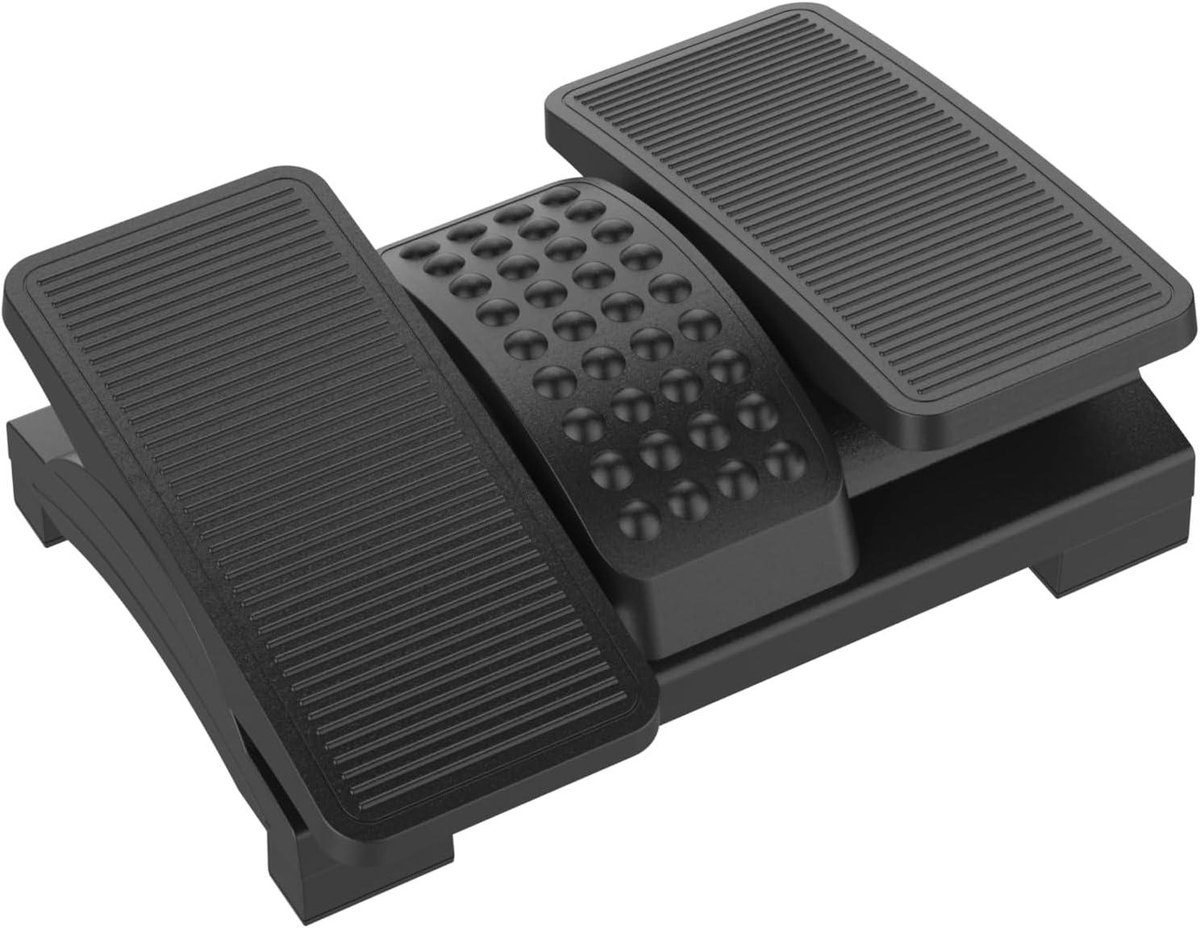 Voetensteun - Ergonomische steun - Comfortabel werken - In hoogte verstelbaar - 43 x 32 cm - Zwart