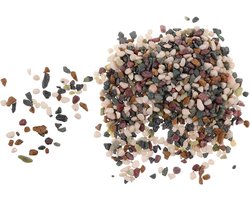 Aquariumgrind Natuursteen - Decoratieve Kiezels - Aquarium Inrichten - Natuurlijke Rivierstenen - 3-6 mm - Multicolor