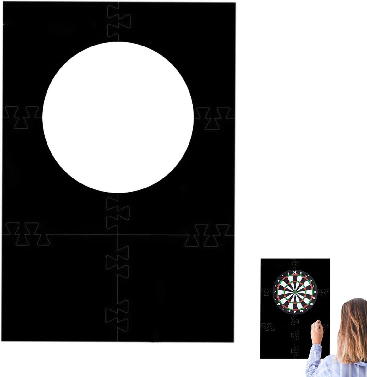 Dartbord bescherming - Wandbeschermer - Darts spelen - Duurzame EVA constructie - 40x40 cm - Zwart