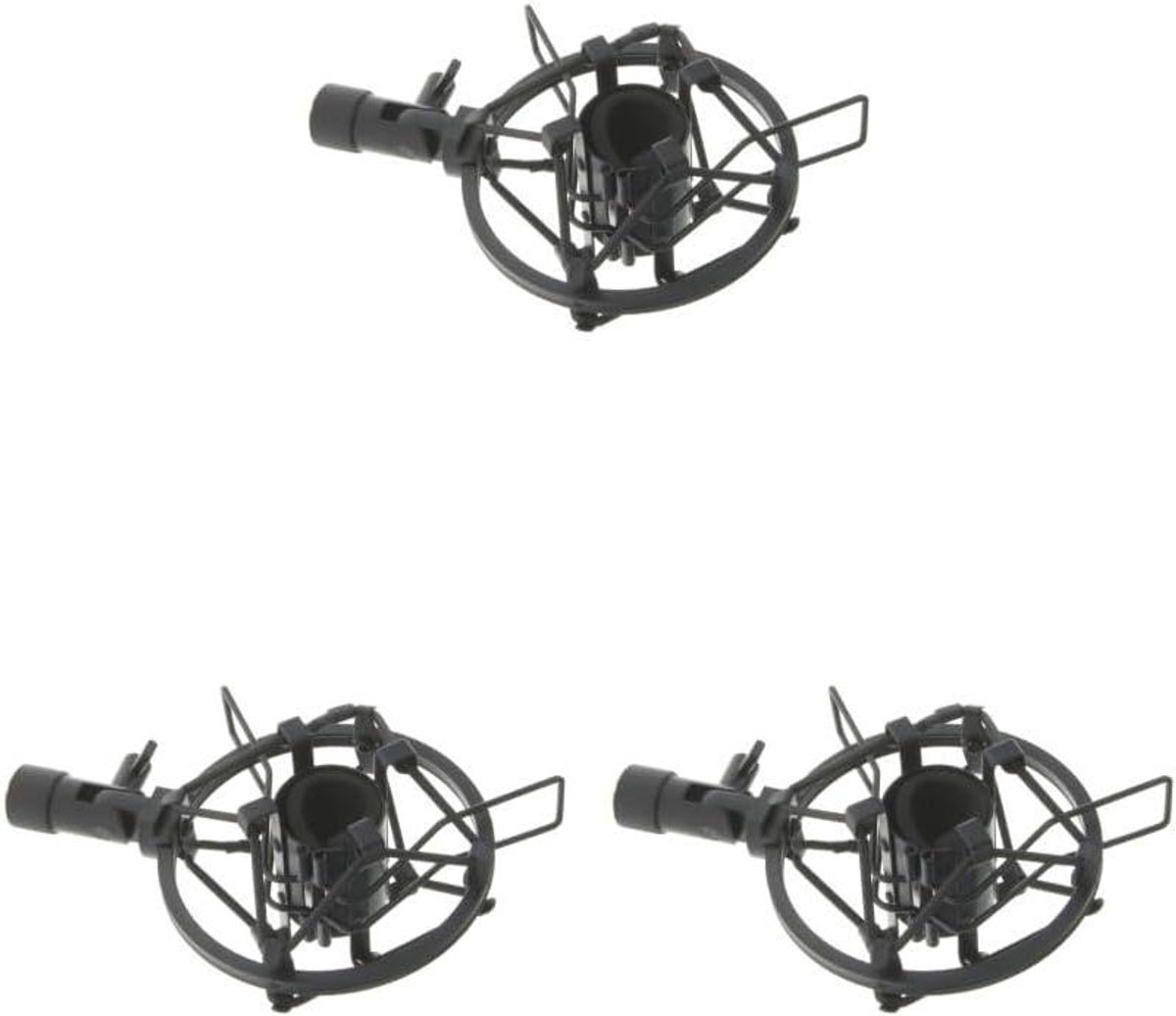 Microfoon Shock Mount - Halter Set - Opname Geluid - Set van Drie - Standaard Formaat - Zwart