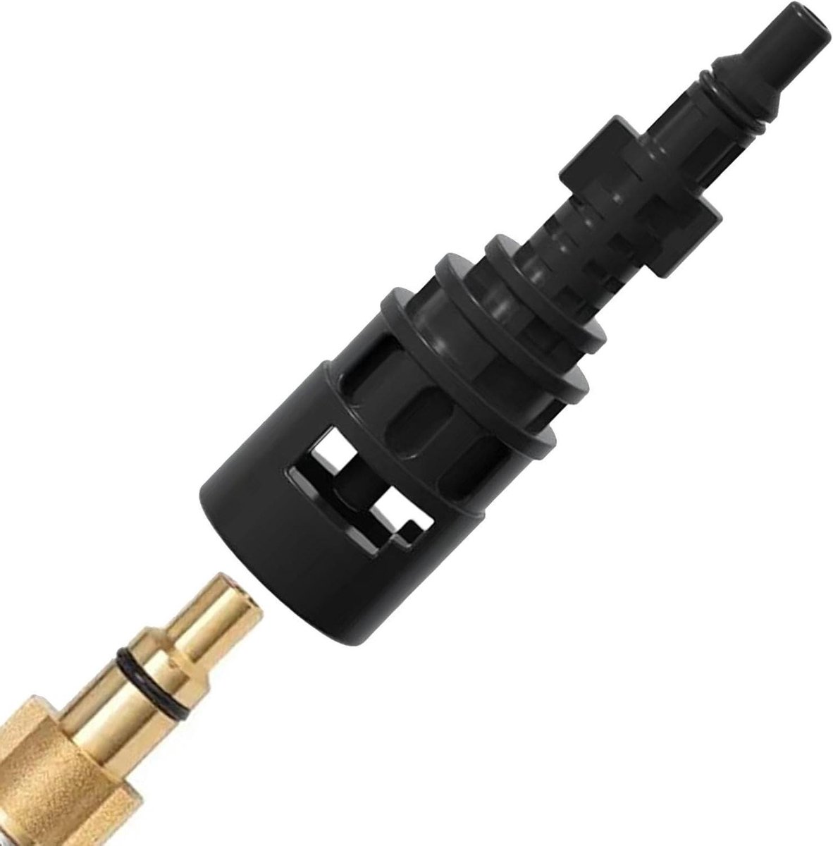 Hogedrukreiniger Adapter - Snelkoppeling Fitting - Tuin Terras Auto - Verbeterde Lekkagepreventie - 12.4 cm - Enkel kenmerk