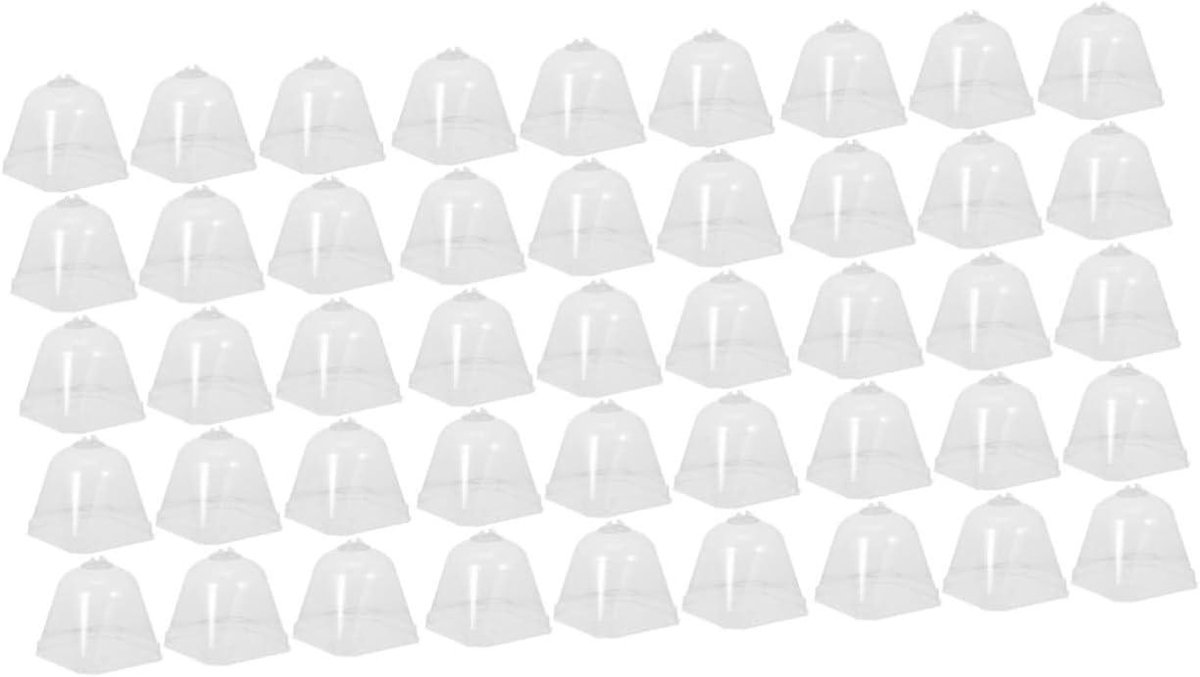 Planten Kappen - Mini Kasjes - Planten Beschermen - Verstelbare Ventilatie - 45 Stuks - Transparant