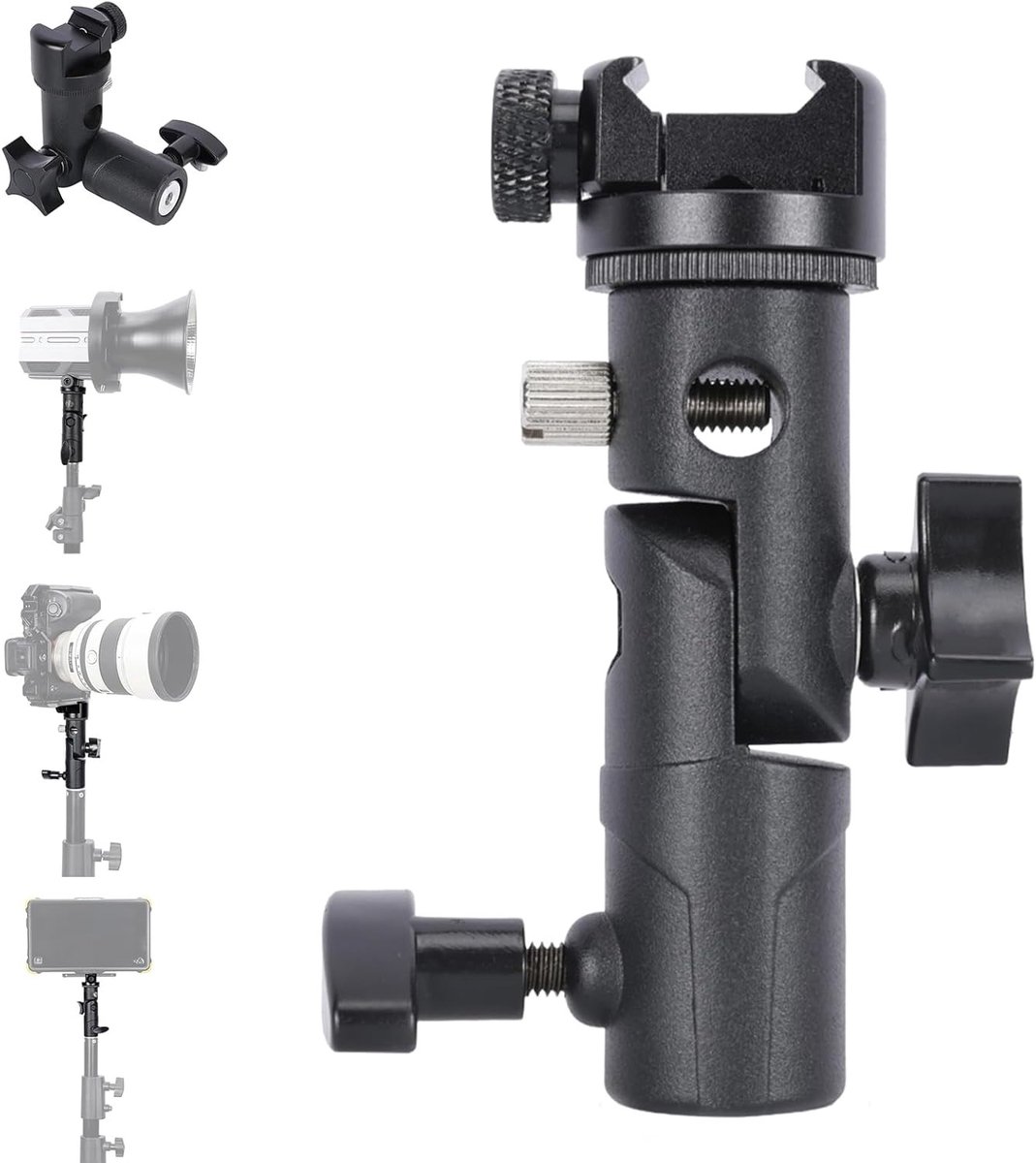 Verstelbare Fotostatief met NATO Klem en 1/4 Inch Schroef voor Camera, Telefoon en Verlichting, Ideaal voor Studio en Buitenopnames