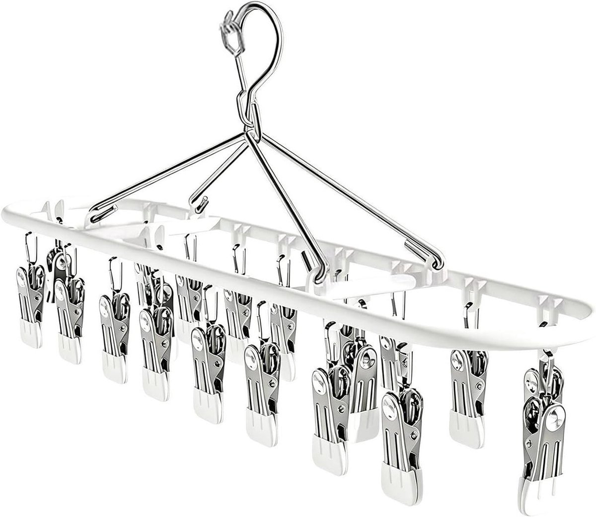 Sokkenhanger - Wasrek Kleding - Kleding Drogen - Roestvrij Staal - 44.5 cm - Zilver
