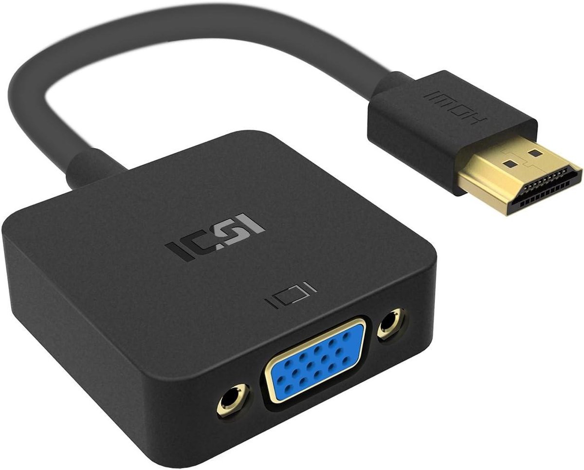 HDMI naar VGA Adapter - Converter Kabel - Beeld Overzetten - 1080P Resolutie - 1 Aantal - Zwart