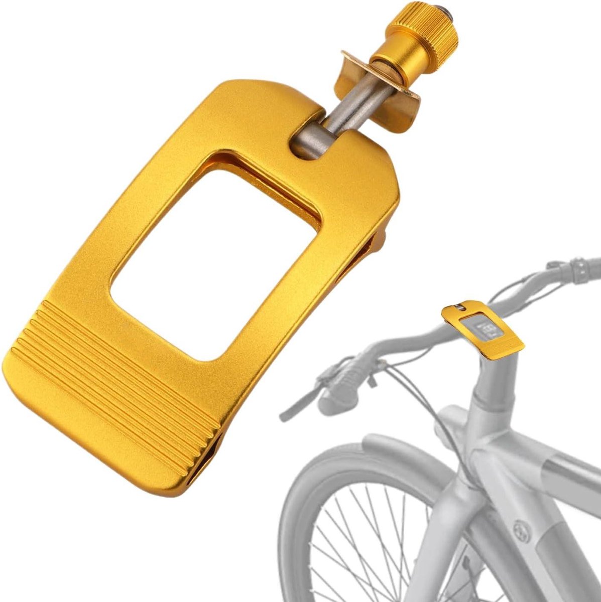 Fiets Stuurpenklem - Zadelpen Klem - Dagelijks Fietsen - Snelspan Mechanisme - 12x4x3cm - Goud
