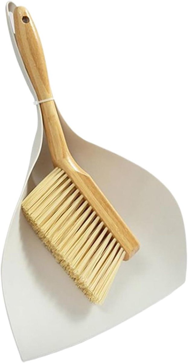 Stoffer en Blik Set - Handveger Kruimeldief - Snel Opruimen - Ergonomisch Houten Handvat - 33.5 cm - Niet gespecificeerd