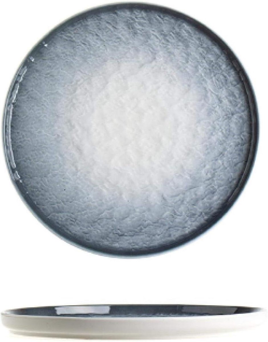 Dinerbord Steenlook - Plat Bord Rond - Eten Serveren - Hittebestendig Vaatwasserbestendig - 25 cm - Grijs