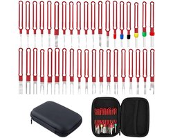 Elektrische pinverwijderaar - Auto terminalkit - Kabelboom reparatie - 38-delige set - 14.3 x 10.2 cm - Meerkleurig