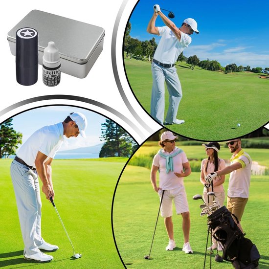 Golfbal Stempel - Bal Markering - Golf Spel - Sneldrogende Inkt - Compact Ontwerp - Zwart — afbeelding 2