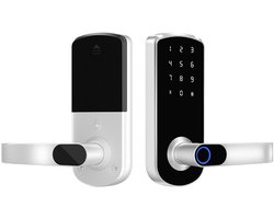 Slim Deurslot Vingerafdruk Tuya - TTLock Bluetooth Biometrische Sleutelloze Toegang voor Huis, Appartement, Hotel, School Silver