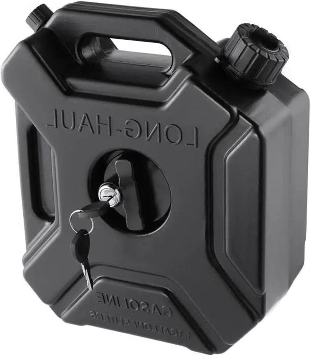 Benzine jerrycan - Reserve brandstoftank - Onderweg bijvullen - Ingebouwde slang - 5 Liter - Zwart
