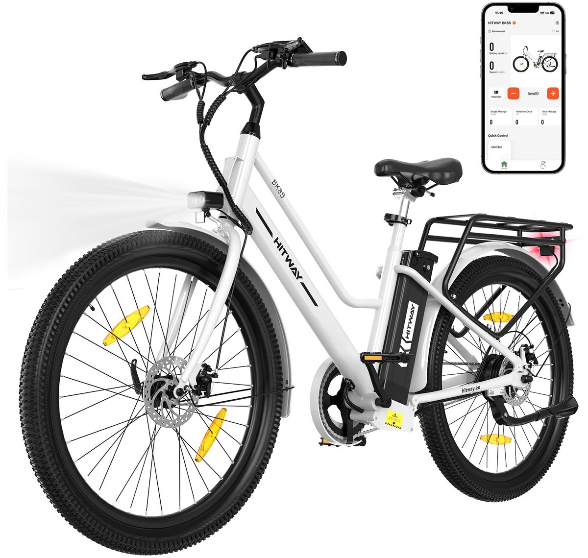 Bol.com Hitway Elektrische Fiets BK8SL - Trendy 27.5 Inch City Commuter EBike met Afneembare 36V 13Ah Lithium Batterij - Mountai... aanbieding