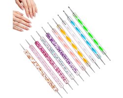 Dotting Tools Nail Art - Stylets pour Points d'Ongles - Décoration d'Ongles - Set de Loisirs Créatifs Polyvalent - 10 pièces - Non spécifié