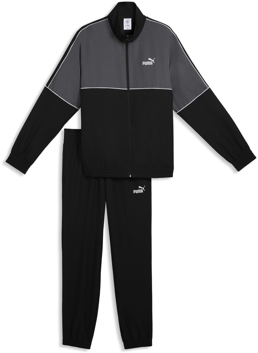 Woven Colorblock Suit Zwart