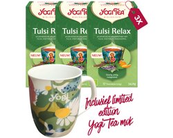 Yogi Tea Tulsi Relax Bio - 3 pakjes - inclusief limited edition Yogi Tea mok