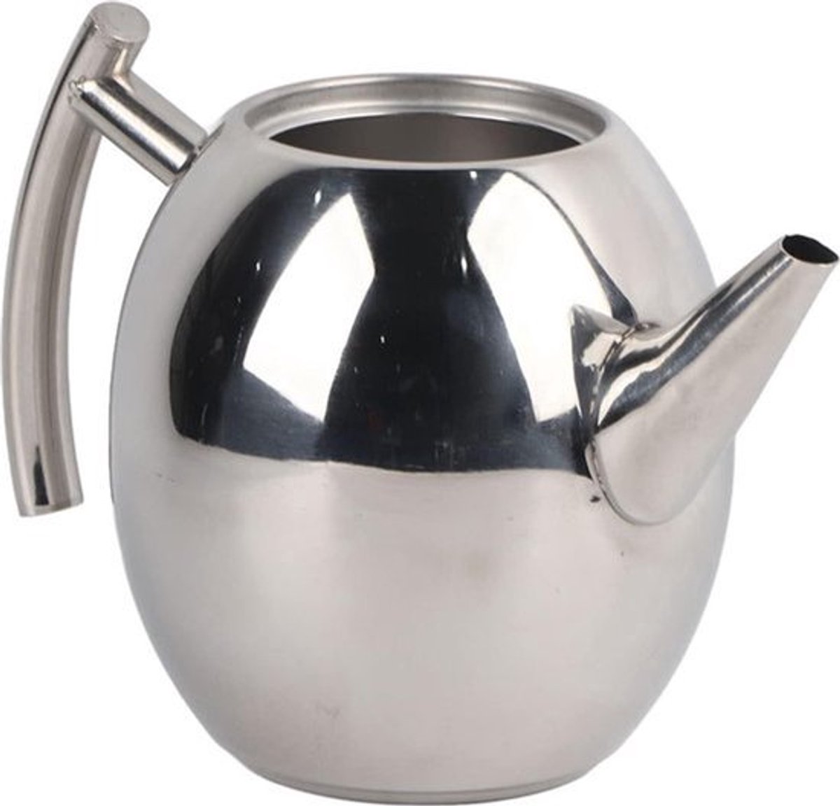 Theepot met zeef - roestvrij staal - fluit zwart - waterkoker - filter - 1 liter - huis restaurant hotel - picknick buiten - 15 liter