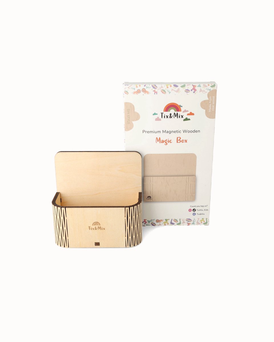 Tix & Mix - magnetic magic box - magnetische opbergdoos - wandsticker accessoire - opberger voor krijtjes