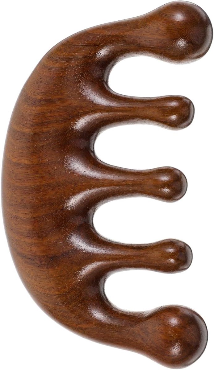 Hoofdhuidborstel - Massagekam Lichaam - Hoofdhuid Ontspannen - Houten Ronde Punt - 10 x 5.8 cm - Houtkleur