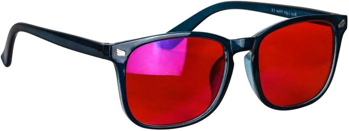 Blauwe Licht Bril - Computer Bril - Scherm Tijd - UV 400 Bescherming - 52mm Lens Breedte - Rood Frame