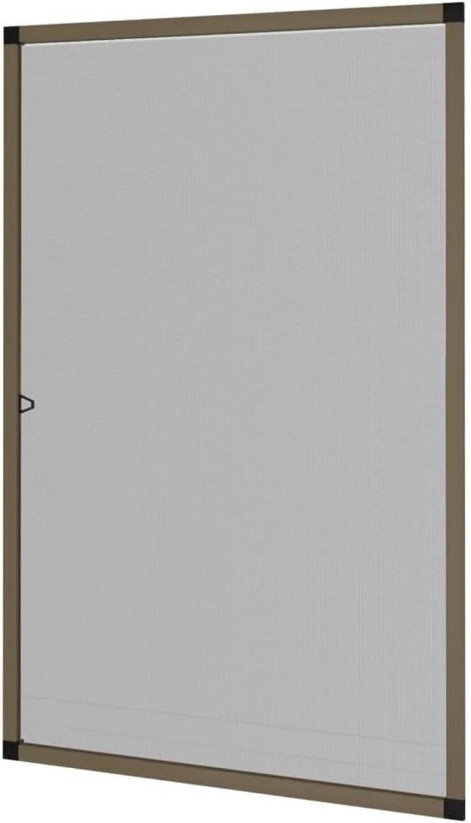 Horrenraam - Vliegenraam Inzetrolgordijn - Insecten Buiten Houden - Aluminium Frame - 80x120 cm - Bruin