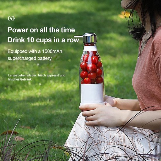 Mini Blender - Smoothie Maker - Persoonlijke Smoothies Maken - Krachtig Blenden - 300 ml - Wit van MINI — afbeelding 3