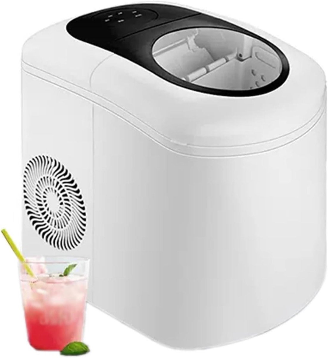 IJsblokjesmachine - Ijsmaker - Drankjes Koelen - Snelle Ijsproductie - 365x232x340mm - Zilver