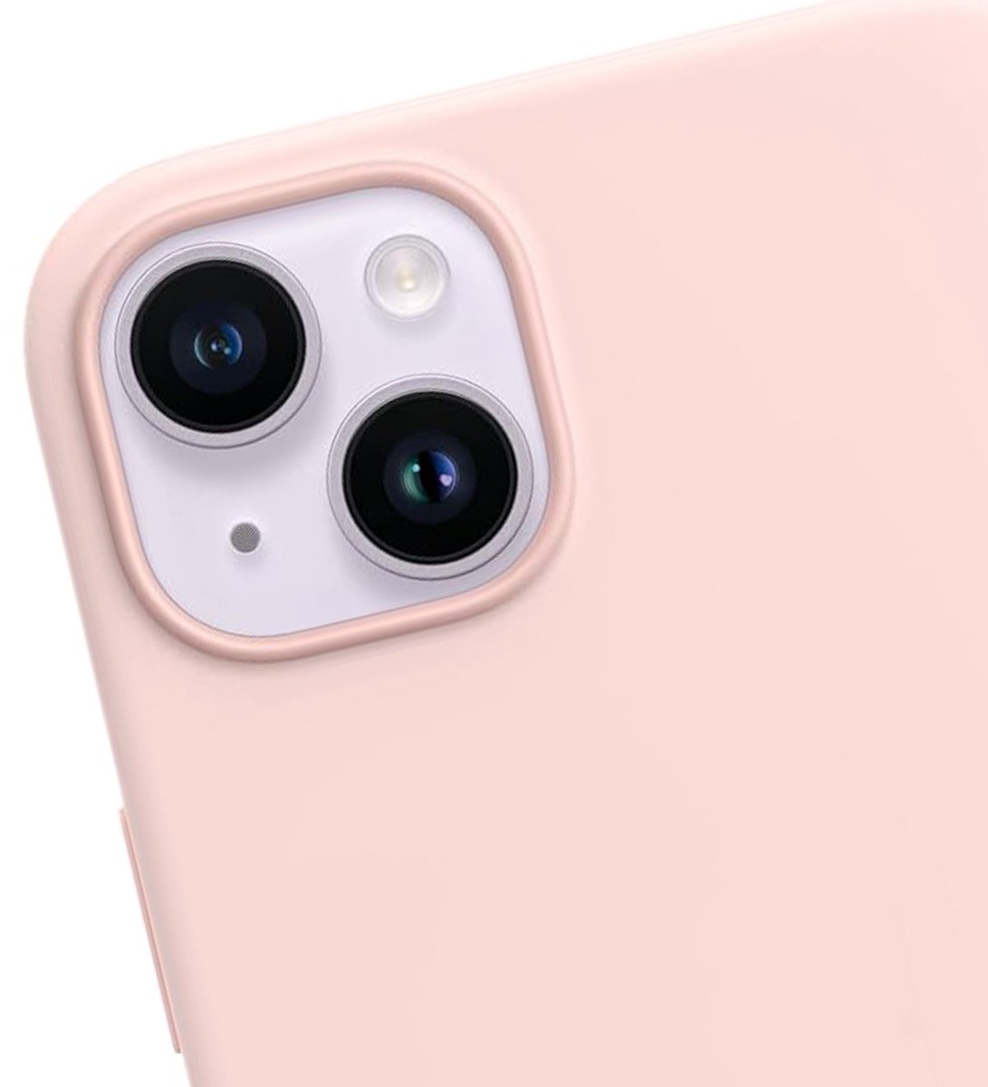 Jaym, Magsafe hoesje Geschikt voor Apple iPhone 14 premium siliconen microvezel, Roze