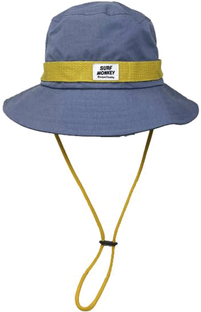 Boonie Hat vissersmuts met koord dames / heren - One size (Blauw )