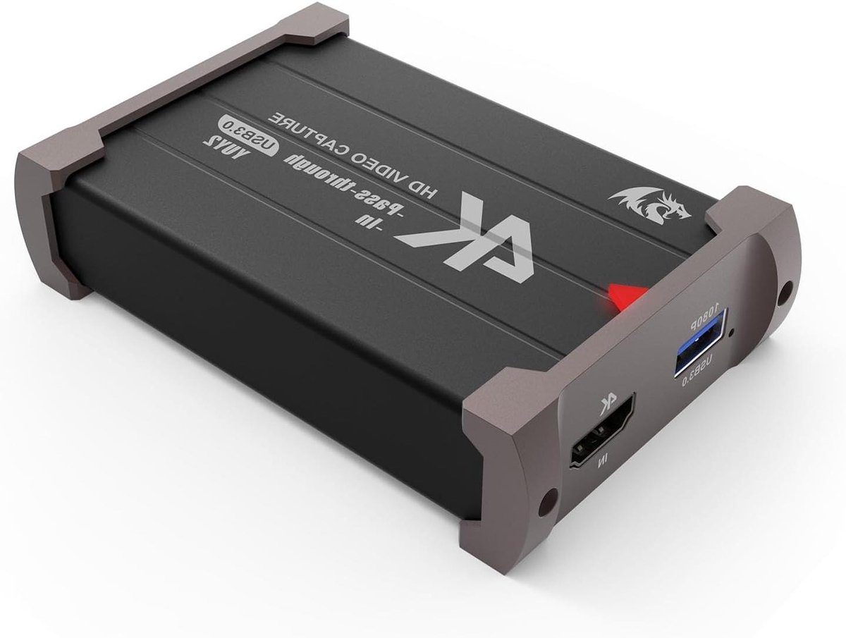 Video Capture Card - Opnamekaart HDMI - Streamen Spelopnames - 1080P 60FPS Kwaliteit - 14.3 x 13 cm - Zwart