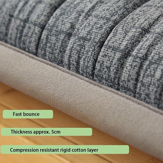 Japanse Futon Matras - Vloermatras Opvouwbaar - Comfortabel Slapen - Zacht Abrasive Weefsel - 140x200 cm - Katoen — afbeelding 5