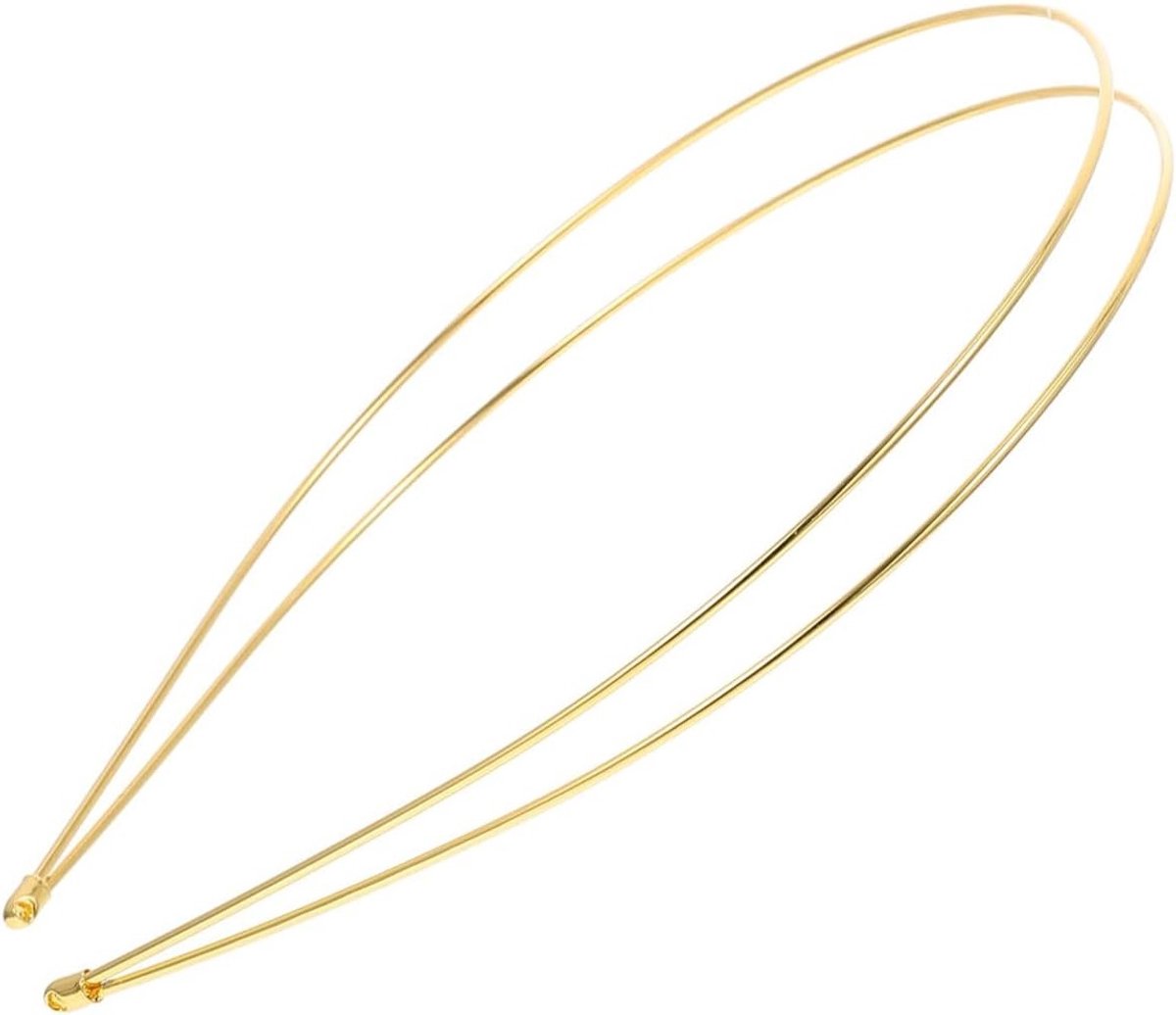 Set van 4 gouden metalen haarbanden, dubbele haarbanden voor stijlvolle haaraccessoires